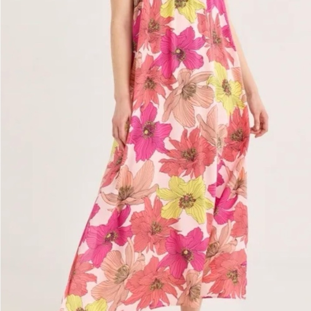 Floral Maxi Dress in Pink and Yellow - Picture 3 of 7